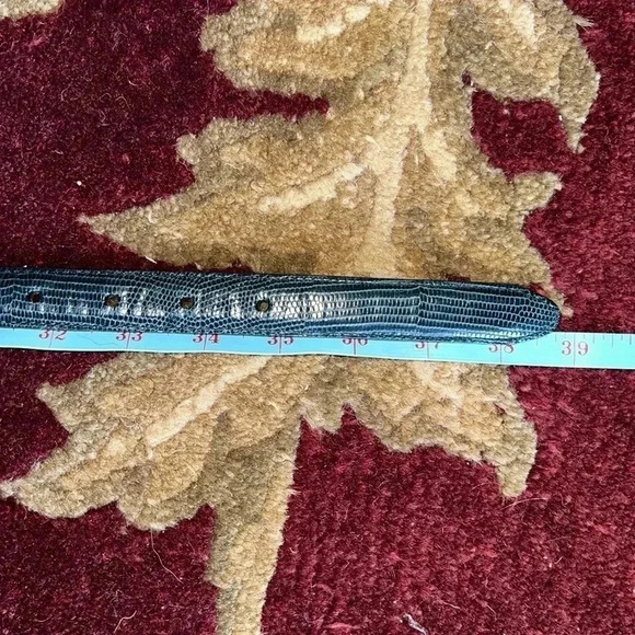 Brighton Women’s Black Reptile Embossed Belt with Gold Silver Tone Buckle 34 - Picture 16 of 16